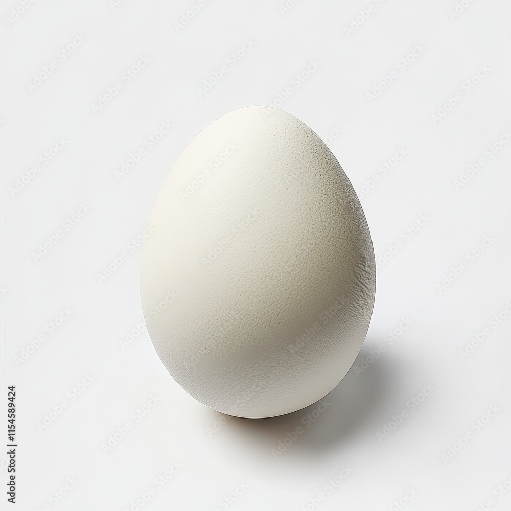 A white egg is sitting on a white background A white egg is sitting on a white background