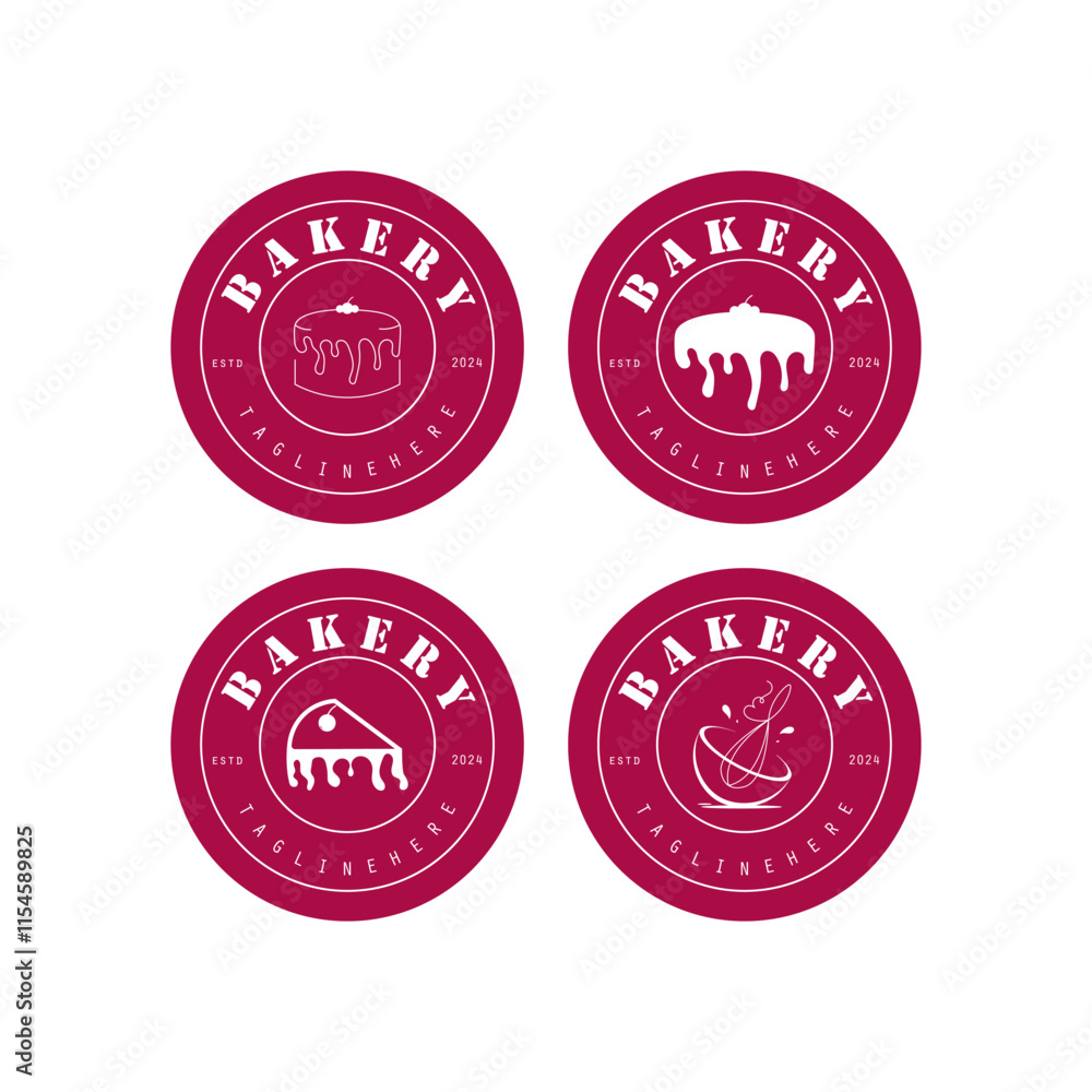Obraz premium Sweet Cake Logo, Homemade Bakery, And Bakery Logo Collection