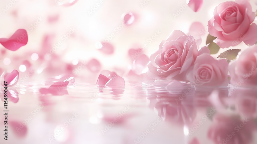 Valentine's Day or Wedding Background with Beautiful Roses. Concept for a romantic party invitation or love message. Premium and luxurious Ai-Generative.
Valentine's Day or Wedding Background with Beautiful Roses. Concept for a romantic party invitation or love message. Premium and luxurious Ai-Generative.