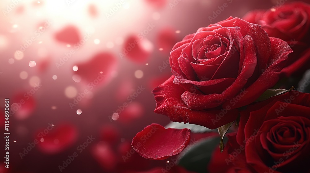 Valentine's Day or Wedding Background with Beautiful Roses. Concept for a romantic party invitation or love message. Premium and luxurious Ai-Generative.
Valentine's Day or Wedding Background with Beautiful Roses. Concept for a romantic party invitation or love message. Premium and luxurious Ai-Generative.
