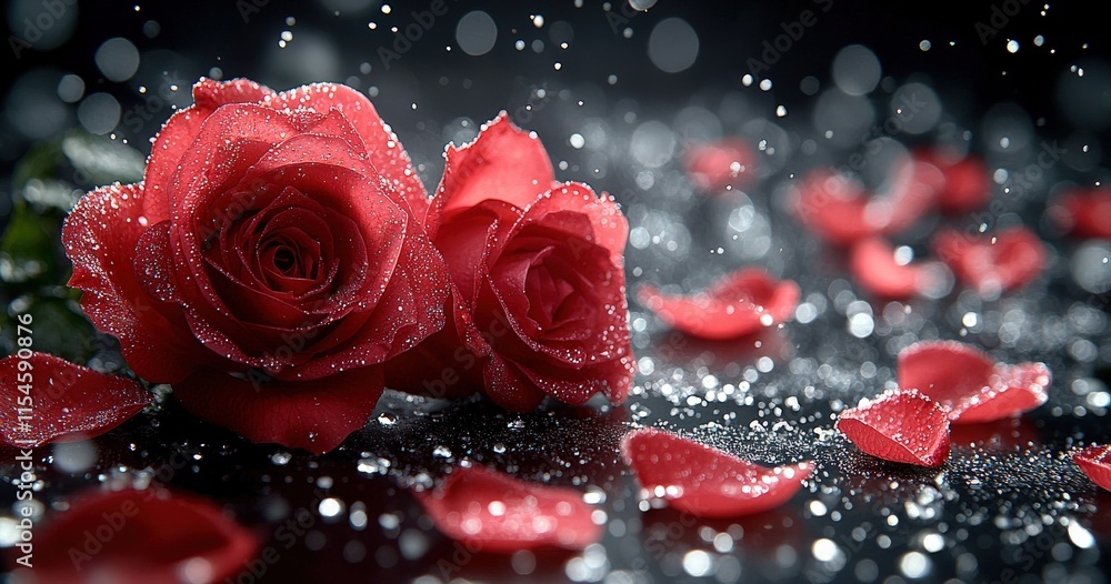 Valentine's Day or Wedding Background with Beautiful Roses. Concept for a romantic party invitation or love message. Premium and luxurious Ai-Generative.
Valentine's Day or Wedding Background with Beautiful Roses. Concept for a romantic party invitation or love message. Premium and luxurious Ai-Generative.