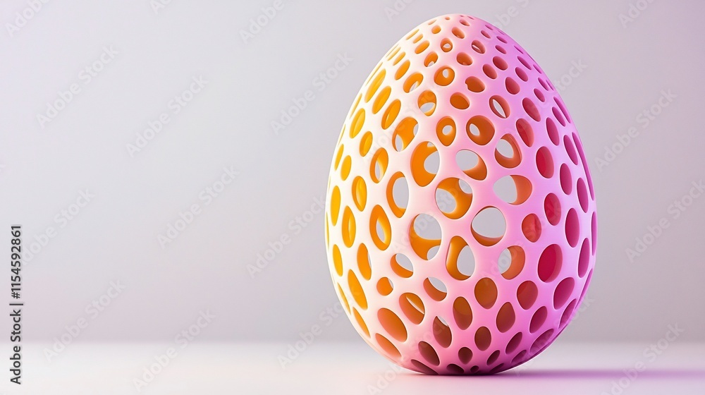 Abstract pink and orange perforated egg. Abstract pink and orange perforated egg.