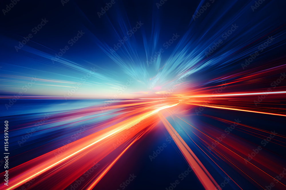 Streaking Lights and Splashes of Color: A Vivid Portrayal of Dynamism and Unstoppable Movement