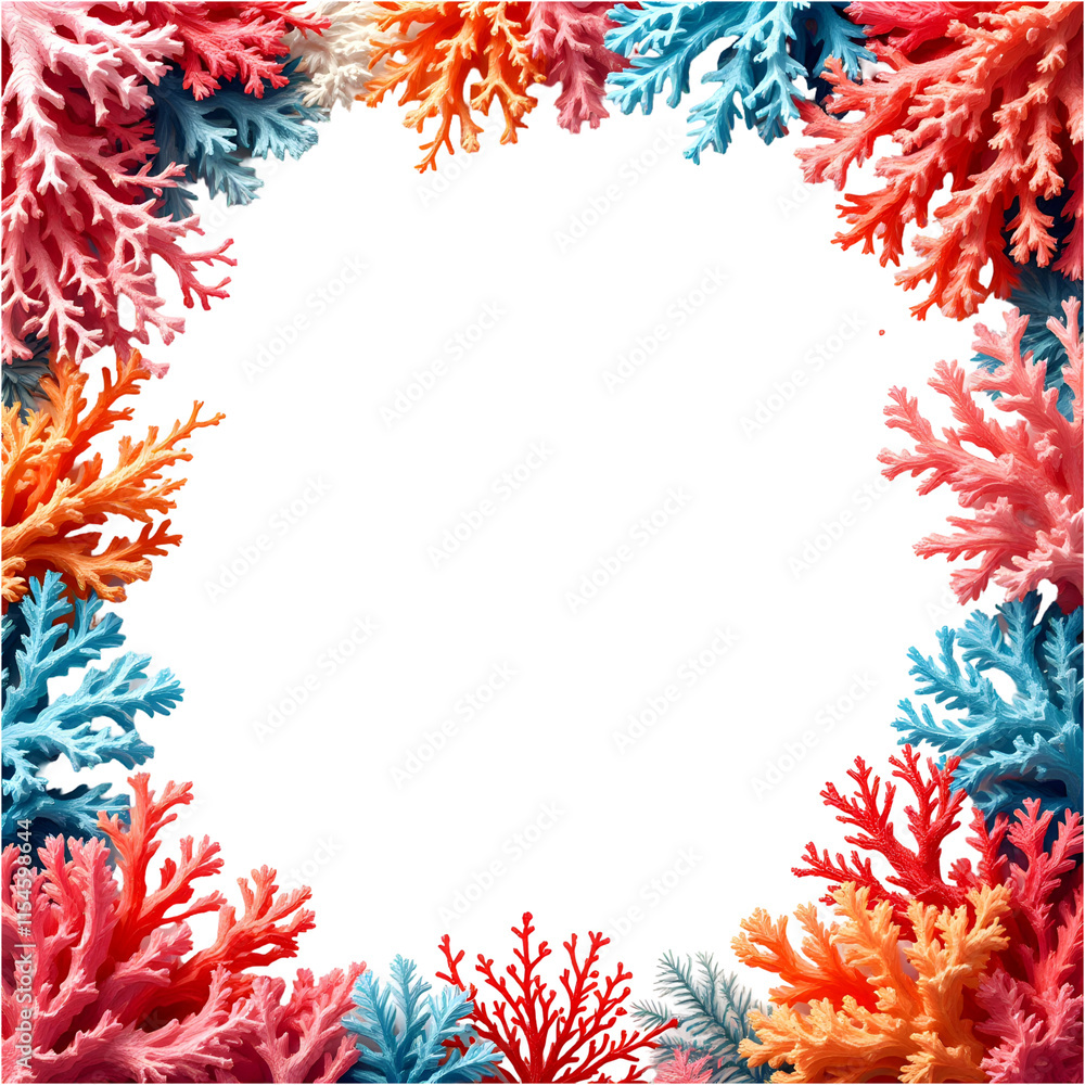 Coral border png transparent