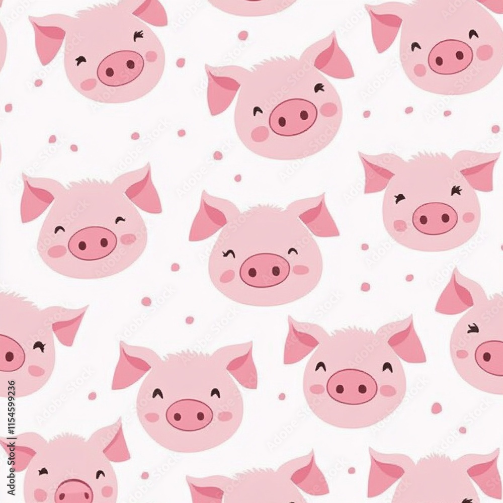 Pig faces pattern background. Pig faces pattern background.
