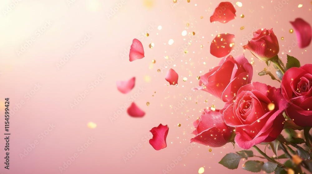 Valentine's Day or Wedding Background with Beautiful Roses. Concept for a romantic party invitation or love message. Premium and luxurious Ai-Generative.
Valentine's Day or Wedding Background with Beautiful Roses. Concept for a romantic party invitation or love message. Premium and luxurious Ai-Generative.