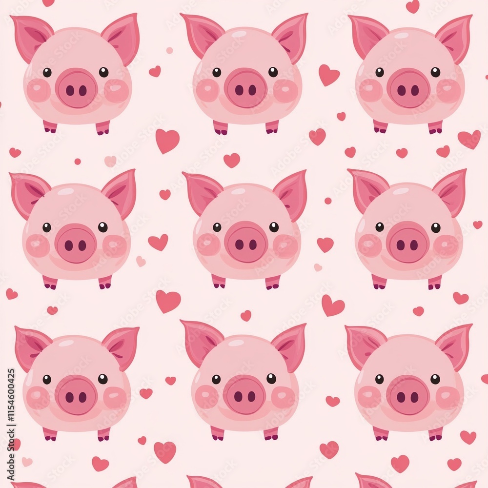 Pig faces pattern background. Pig faces pattern background.