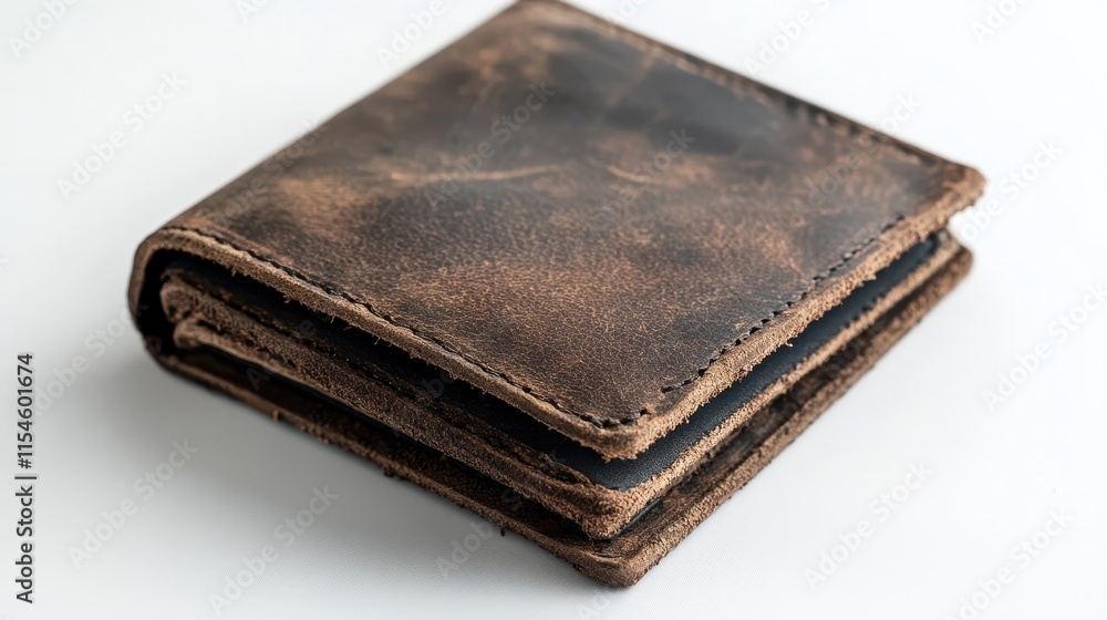 Rustic Leather Wallet with Aged Finish Rustic Leather Wallet with Aged Finish