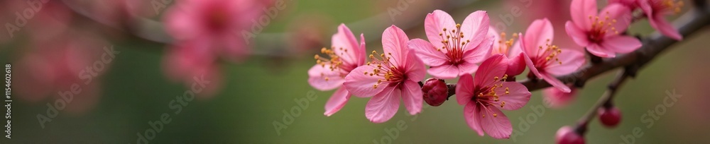 Delicate Padauk flowers bloom on a tree's branch, tree bark, blossoms, spring Delicate Padauk flowers bloom on a tree's branch, tree bark, blossoms, spring