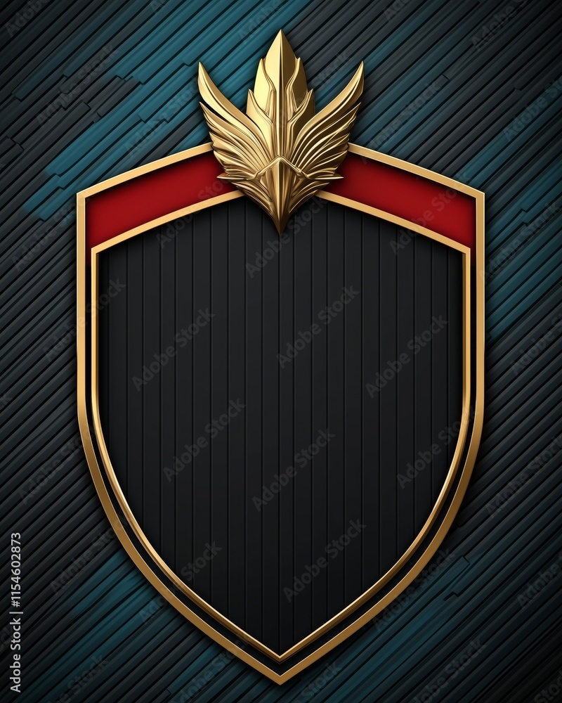 Elegant Black Gold Red Shield Crest Design Elegant Black Gold Red Shield Crest Design