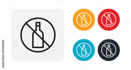 No alcohol icon illustration isolated vector sign symbol