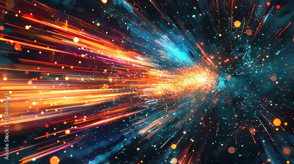 Fototapeta premium Abstract light streaks converging.