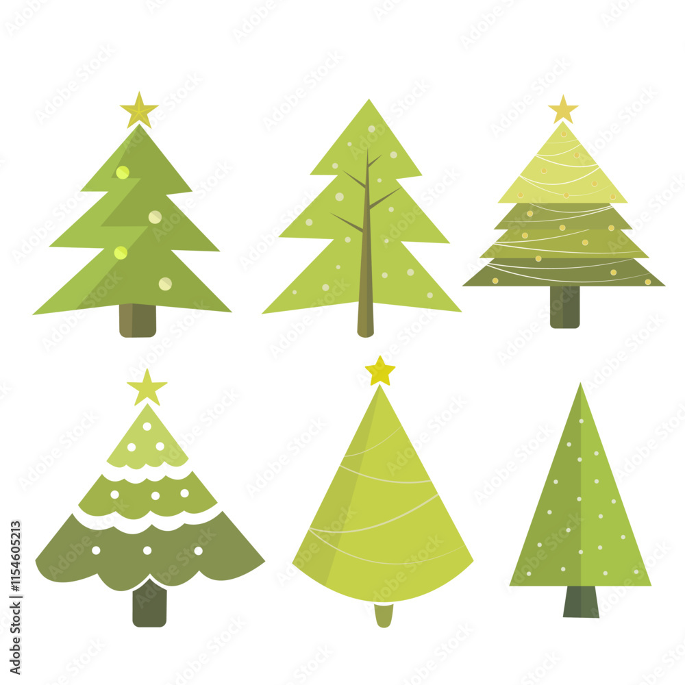 Various Christmas tree icons vector illustration. Various Christmas tree icons vector illustration.