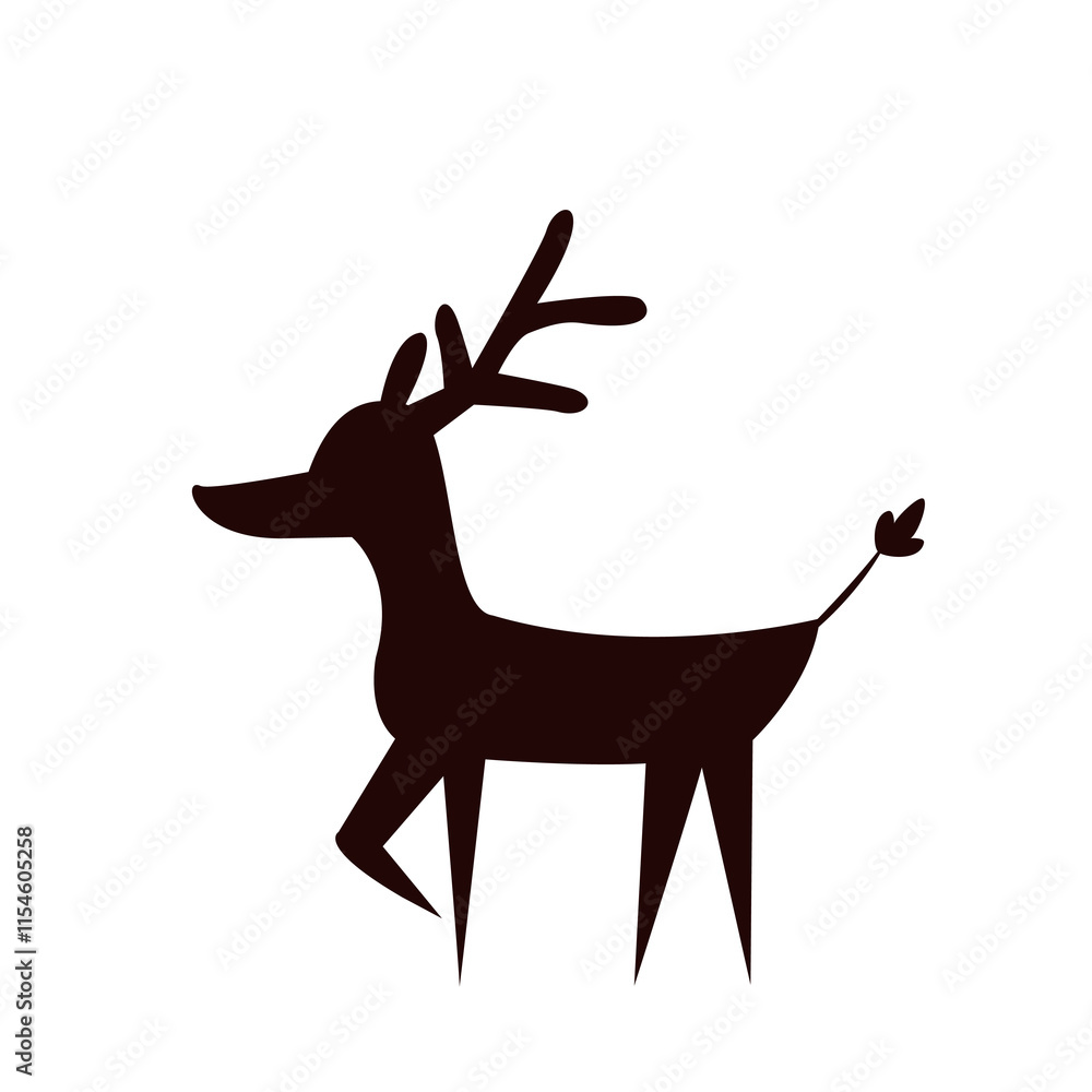 Fototapeta premium black and white deer icon vector illustration