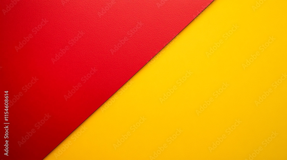 Bright red and yellow geometric shapes create a dynamic visual contrast. Bright red and yellow geometric shapes create a dynamic visual contrast.