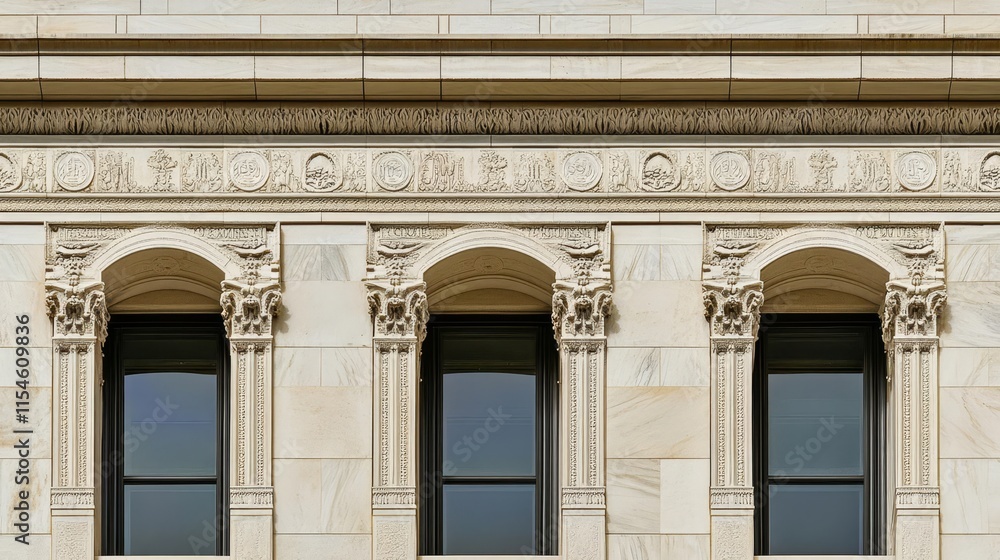 Obraz premium Federal Reserve building facade showcasing the iconic architecture and symbolic representation of economic stability and monetary policy in the United States. 