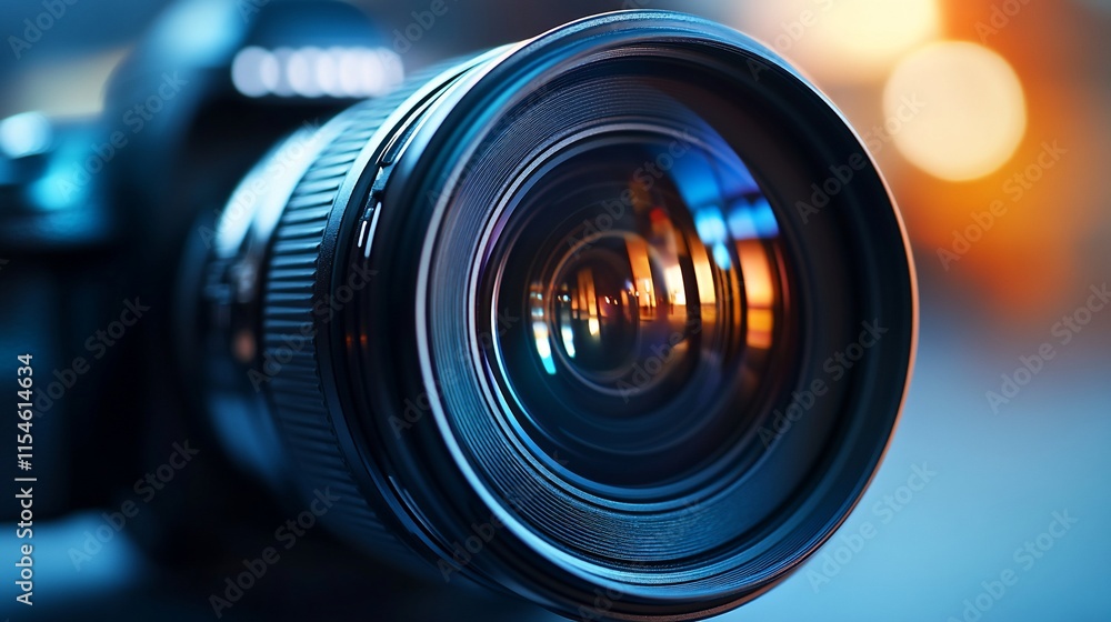 Close-up of a camera lens showcasing its intricate design and clarity. Close-up of a camera lens showcasing its intricate design and clarity.