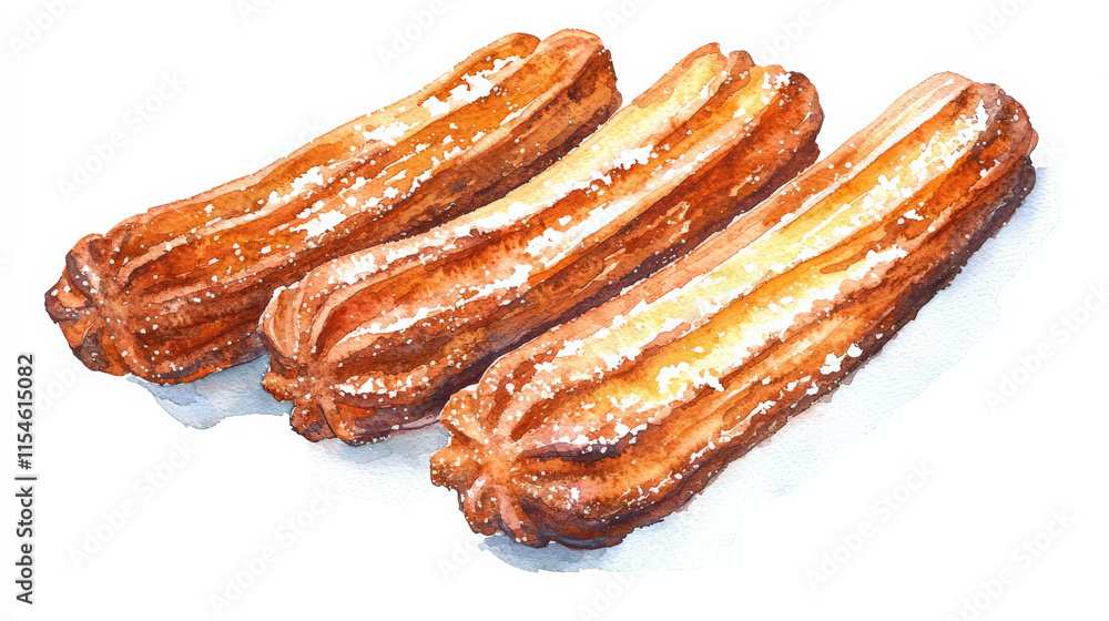 Delicious churros with crispy exterior and soft interior, perfect for dessert Delicious churros with crispy exterior and soft interior, perfect for dessert