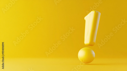 Wallpaper Mural Bold yellow exclamation mark and sphere create a vibrant composition.  Torontodigital.ca