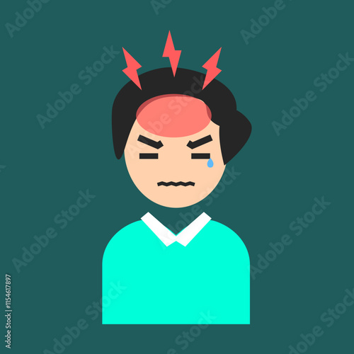 flat tension headaches vector illustration