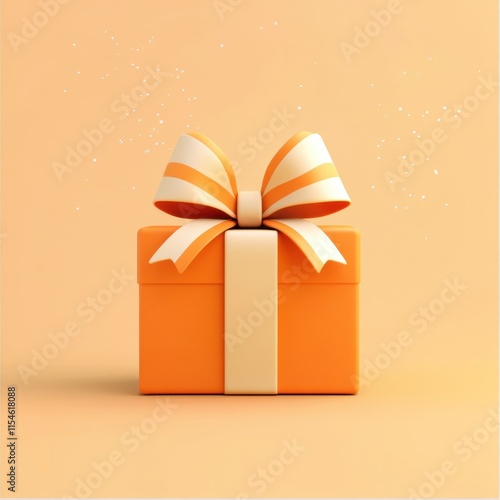 Celebration surprise gift minimalist setting digital artwork warm colors close-up view joyous concept for sharing