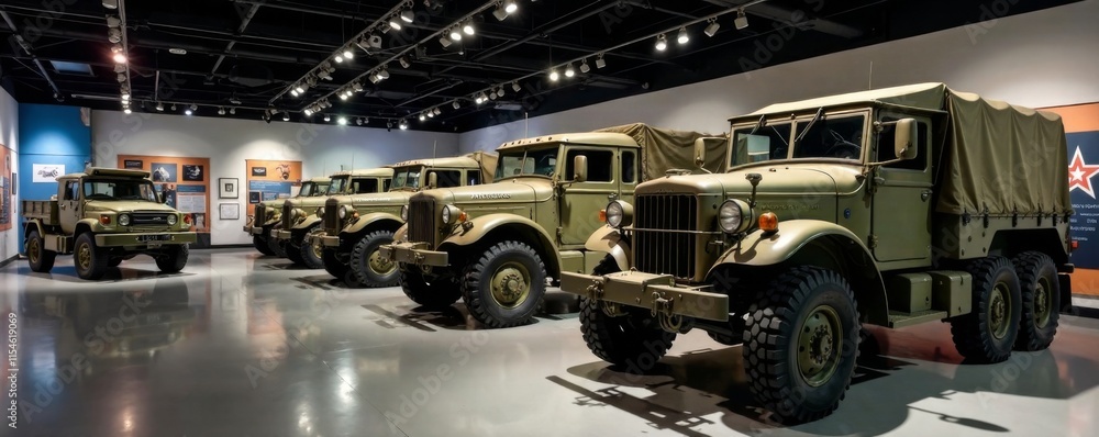 American army equipment and vehicles in a museum exhibit, guns, military history American army equipment and vehicles in a museum exhibit, guns, military history