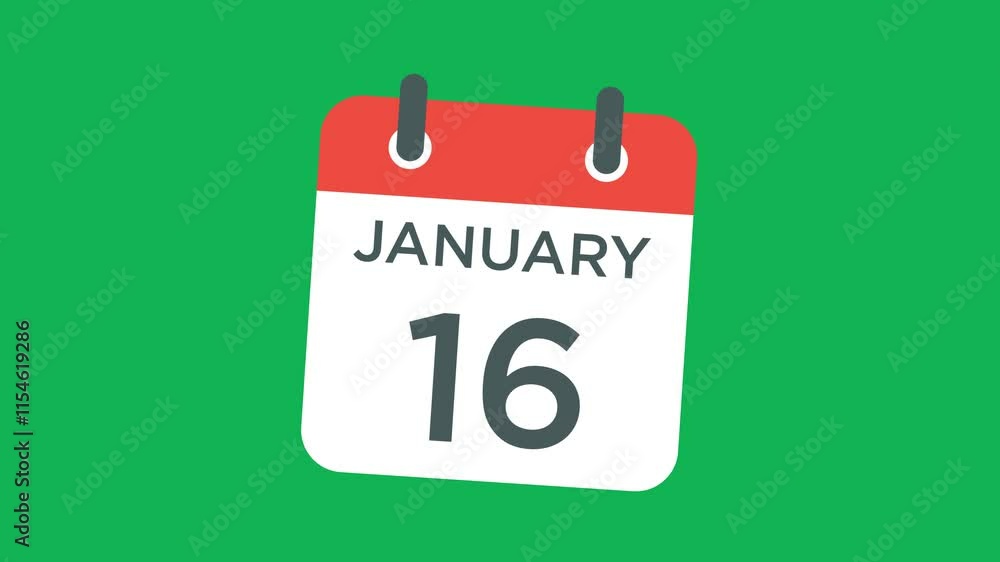 calendar - January 16 icon illustration isolated vector sign symbol calendar - January 16 icon illustration isolated vector sign symbol