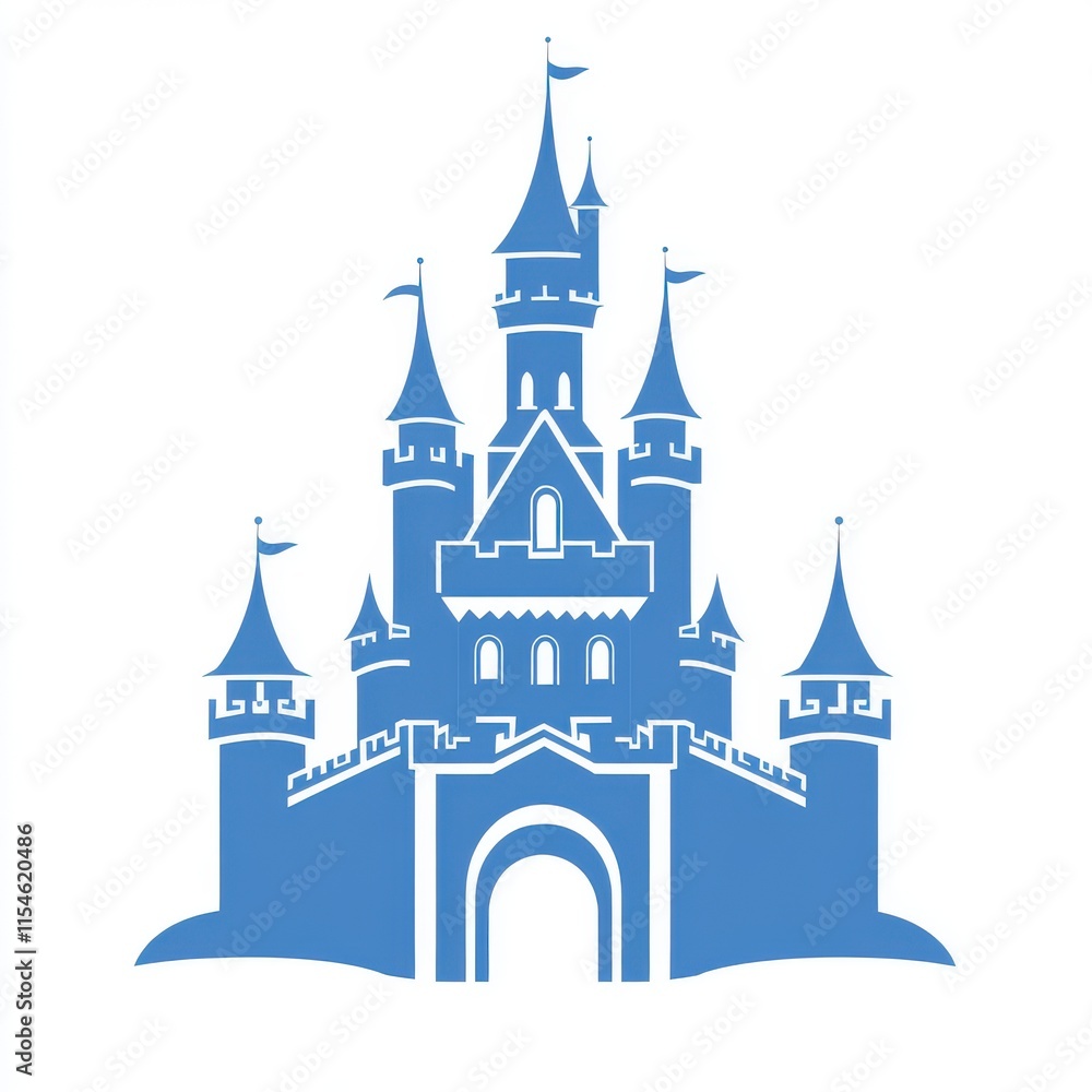 Obraz premium A castle with blue walls and a blue roof. Generative AI