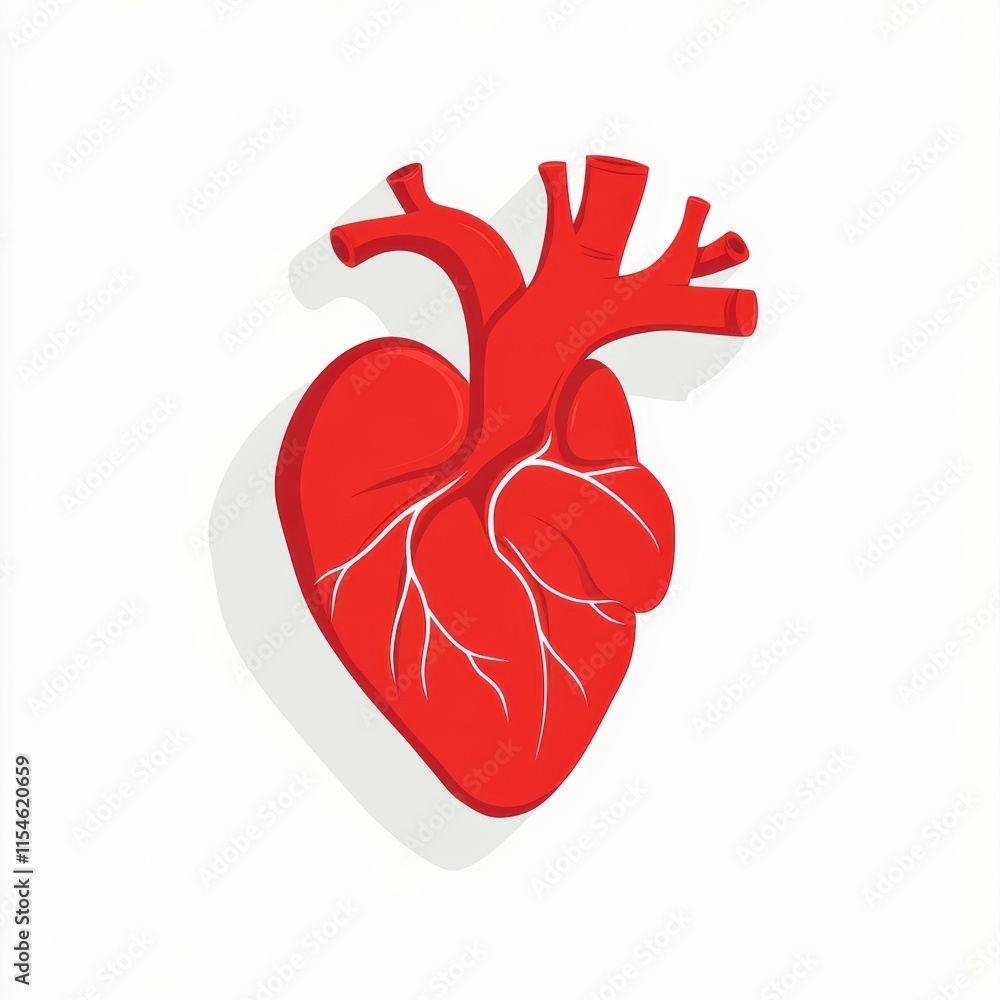 A red heart with its veins visible. Generative AI A red heart with its veins visible. Generative AI