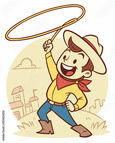 funny cowboy vector illustration