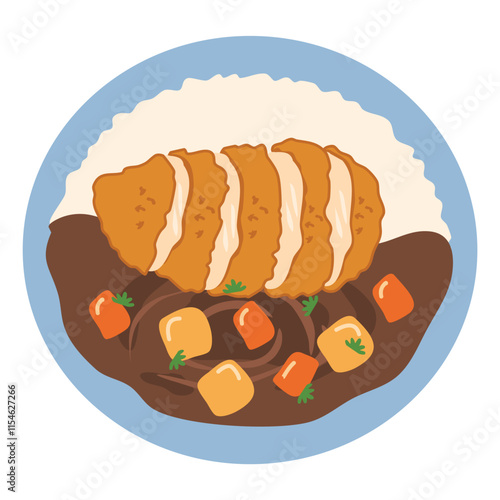 Japanese food, tonkatsu curry rice bowl