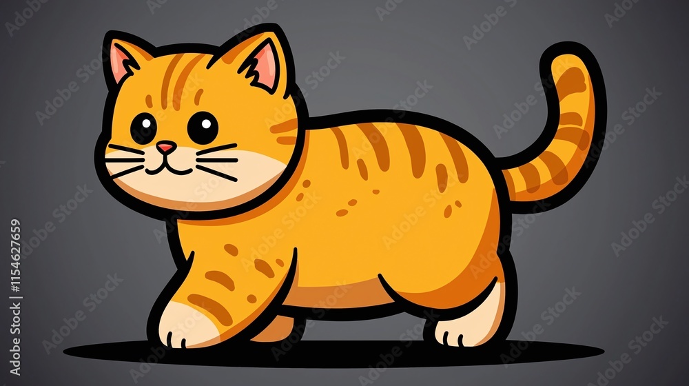 Cute orange tabby kitten walking. Cute orange tabby kitten walking.