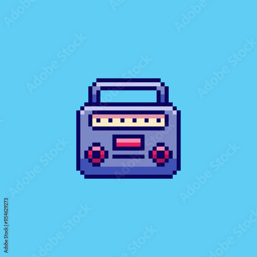 Pixel art electronic radio game asset design