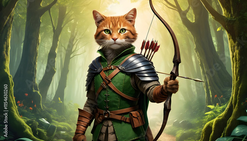 The Courageous Cat Archer: A Fantasy Forest Adventure