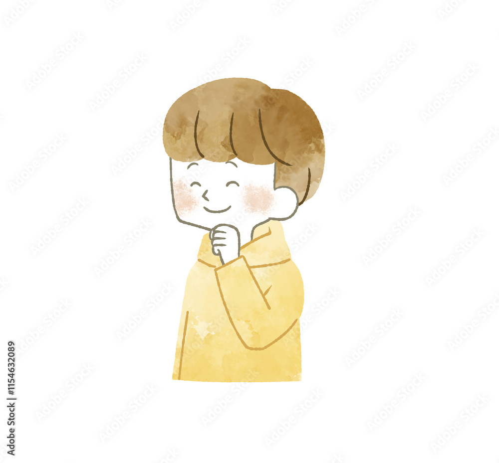 Obraz premium 笑顔の男性-水彩