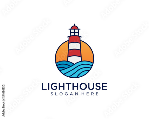 Vintage lighthouse logo