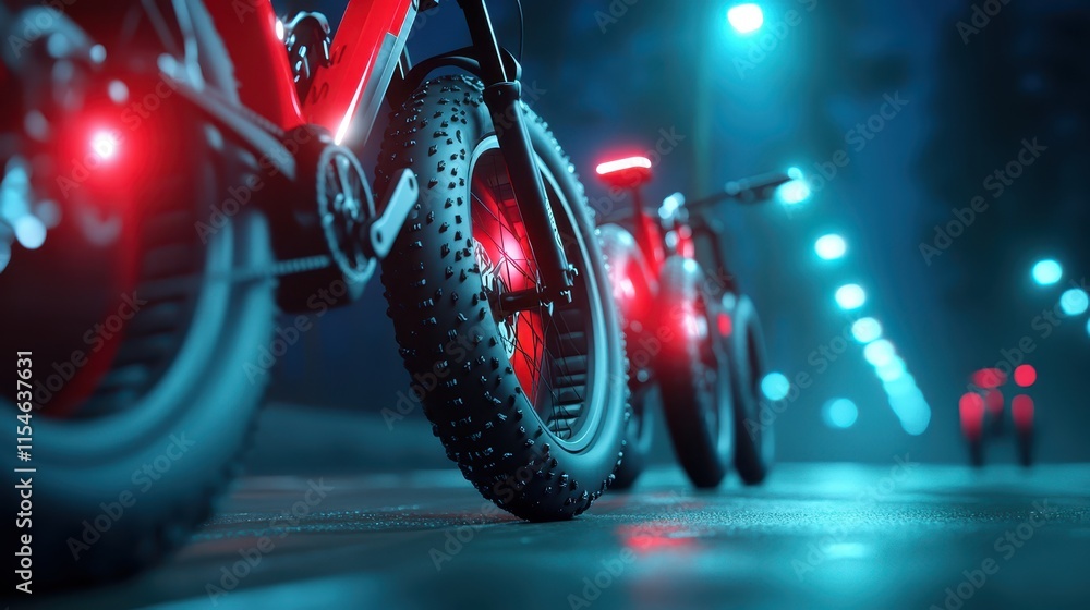 Obraz premium Illuminating power, a closeup of motorcycle's red light