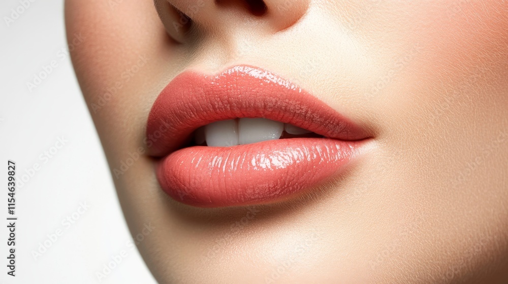 Glossy Coral Lips Glossy Coral Lips