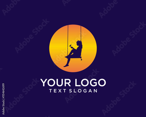 Woman moon silhouette logo