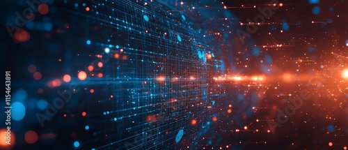 Wallpaper Mural Abstract biotechnology background with DNA sequences, molecular structure, and digital graphs, representing genetic analysis and scientific discovery Torontodigital.ca