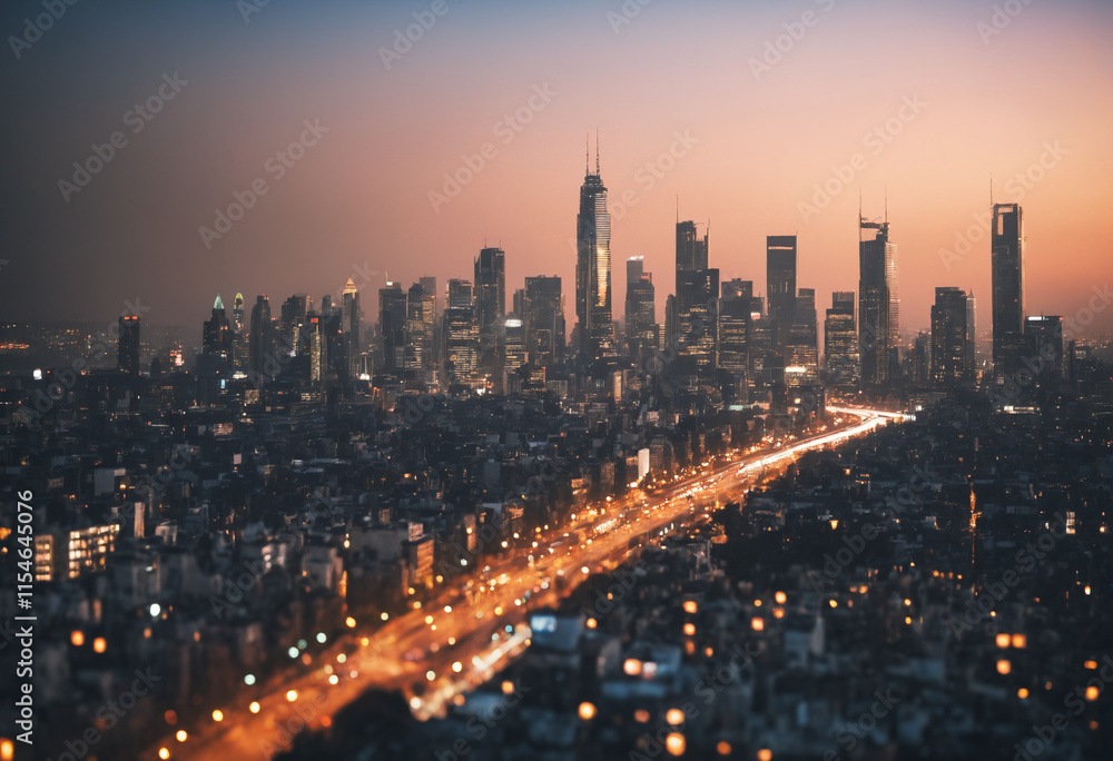 Fototapeta premium city skyline at night