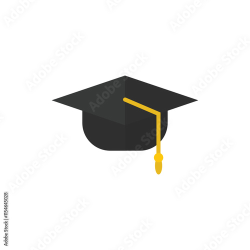 bachelor cap flat vector icon