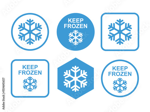 Keep Frozen Vector Sign for Package. Labels for frozen product isolated on white background.