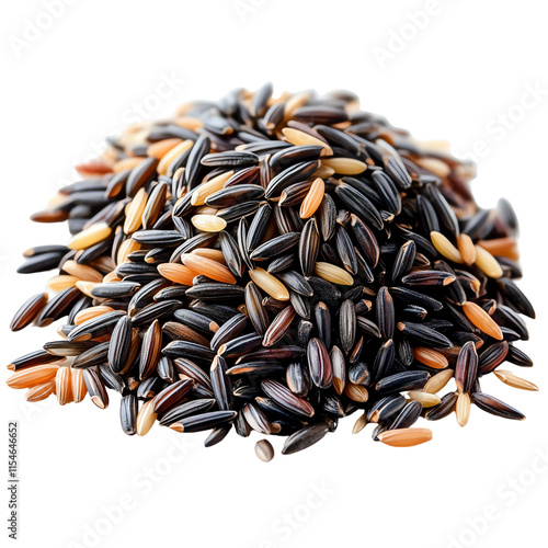 A vibrant pile of assorted rice grains, showcasing a beautiful mix of colors and textures, perfect for culinary and health purposes.,transparent background photo