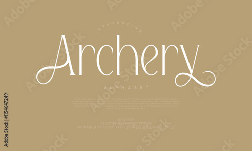 Archery typography beauty fashion elegant minimalist serif italic fonts decorative wedding vintage retro logos. Minimal luxury font alphabet logo. Vector illustration