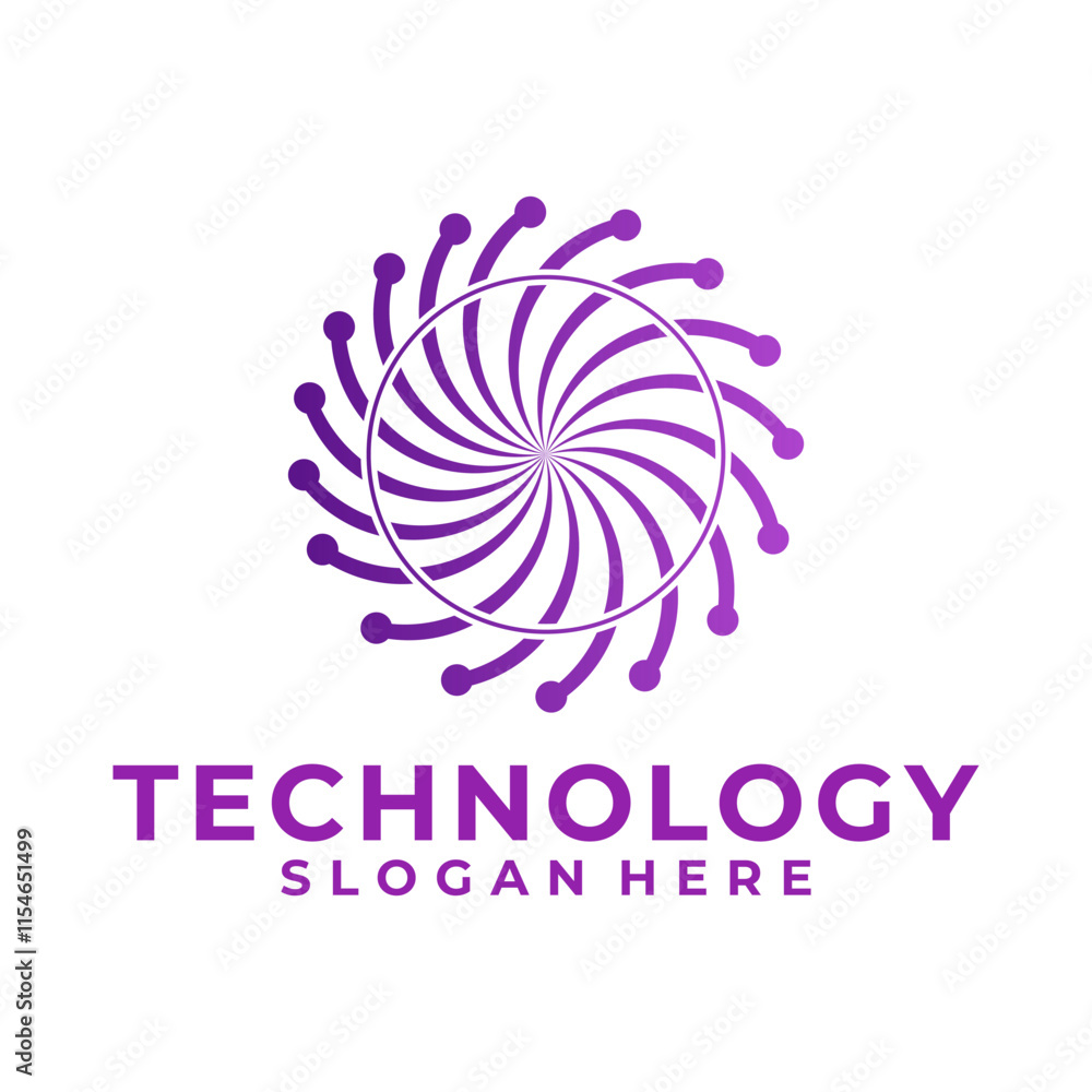 Fototapeta premium Circle Technology logo designs concept vector, Digital Tech Network logo template