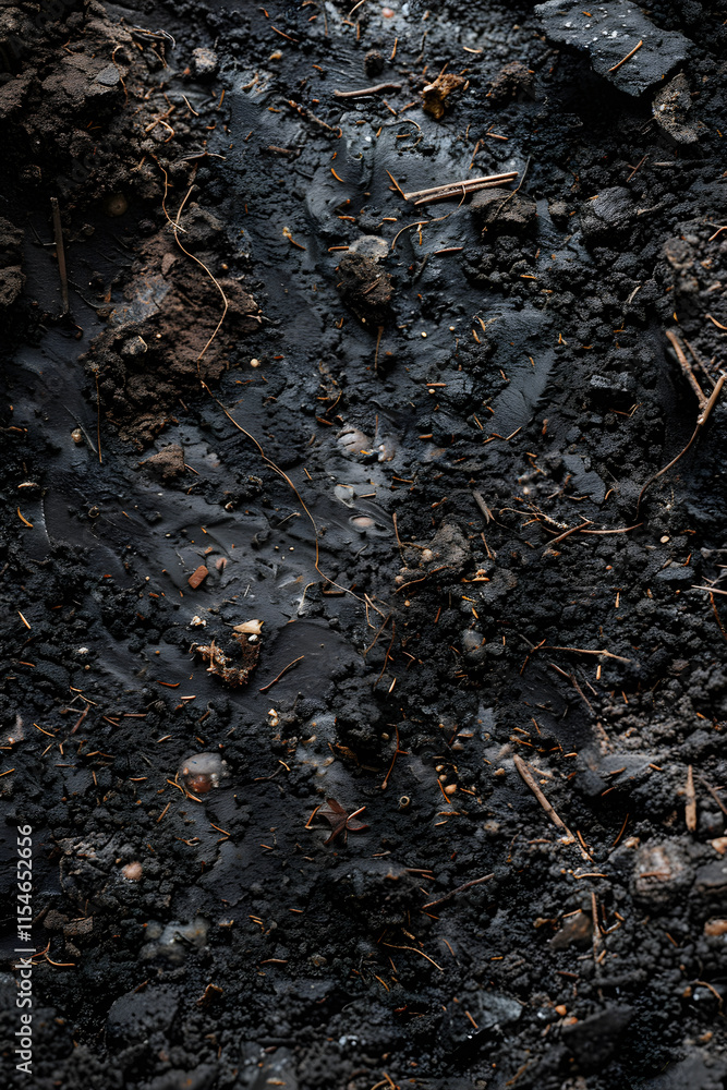 Detailed Close-Up of Rich, Organic Soil Teeming with Life and Decomposed Matter Detailed Close-Up of Rich, Organic Soil Teeming with Life and Decomposed Matter