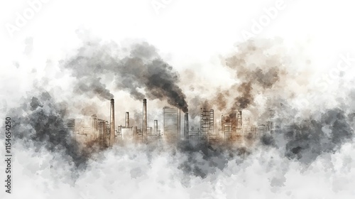 Air pollution from industrial factories. photo