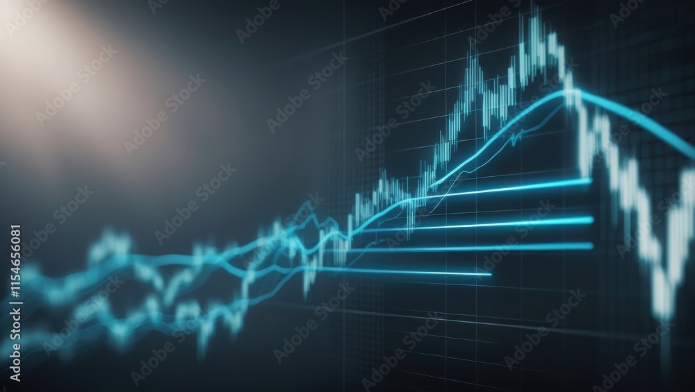 Abstract Blue Stock Market Graph Showing Growth Abstract Blue Stock Market Graph Showing Growth