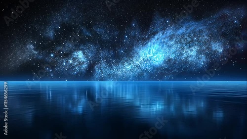 Wallpaper Mural Night sky over calm ocean water, stars and galaxy reflected on the surface. Animation looping video background. Generated with AI
 Torontodigital.ca